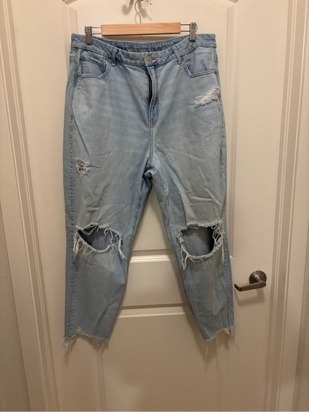 American Age Light Blue Distressed Boyfriend Jeans